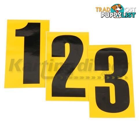 Go Kart Number 3 Black Large on Yellow background - ALL BRAND NEW !!!