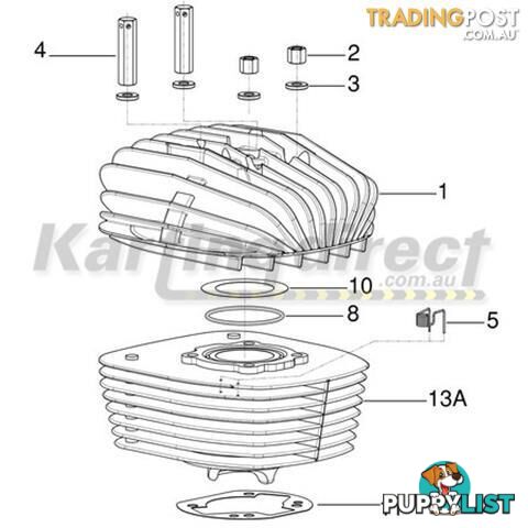 Go Kart CYLINDER GASKET 5/100 -TOP / X30 / KA100 - ALL BRAND NEW !!!