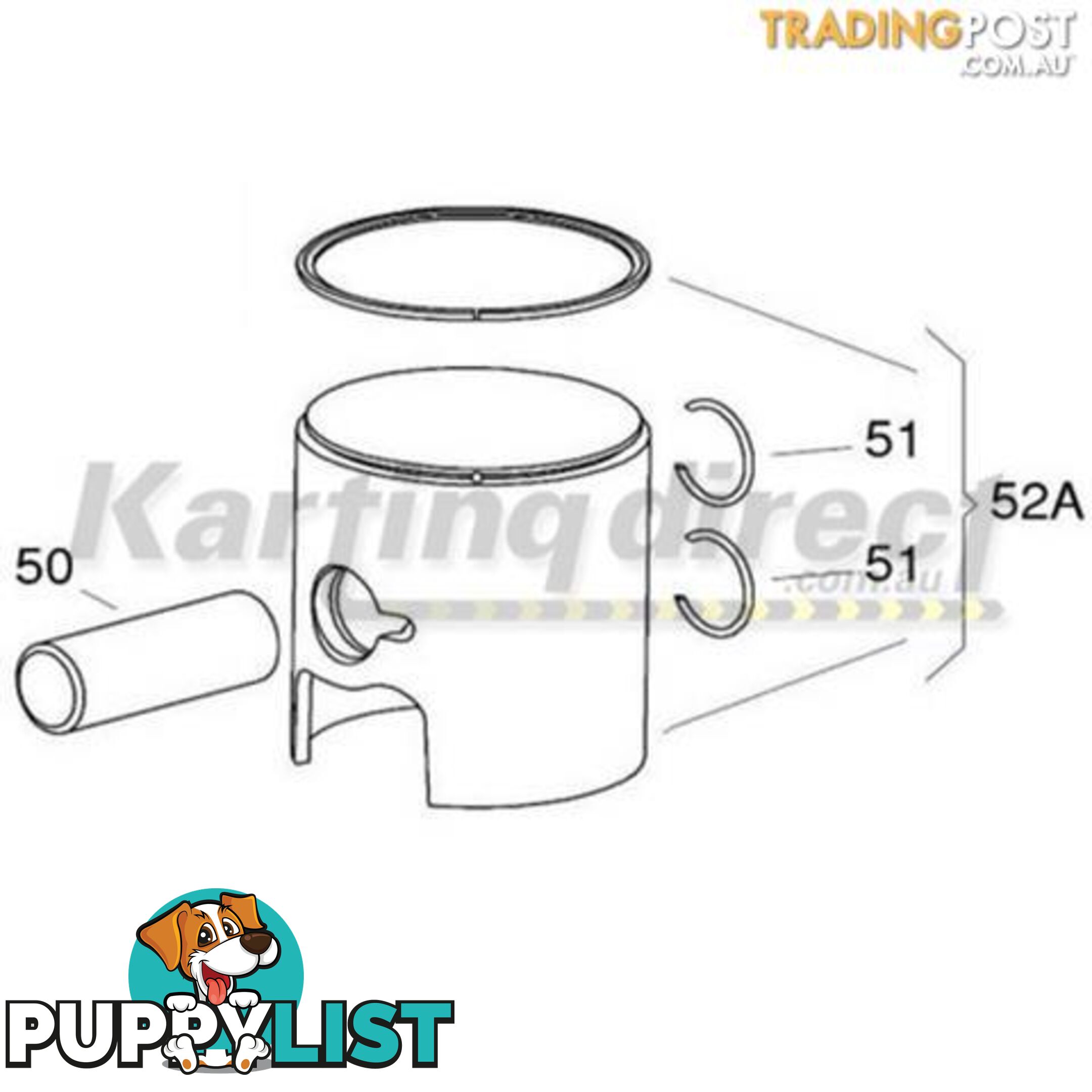 Go Kart X30 54,02 r Complete red PISTON          IAME Part No.: BP-25056-CR - ALL BRAND NEW !!!