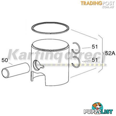 Go Kart X30 54,02 r Complete red PISTON          IAME Part No.: BP-25056-CR - ALL BRAND NEW !!!