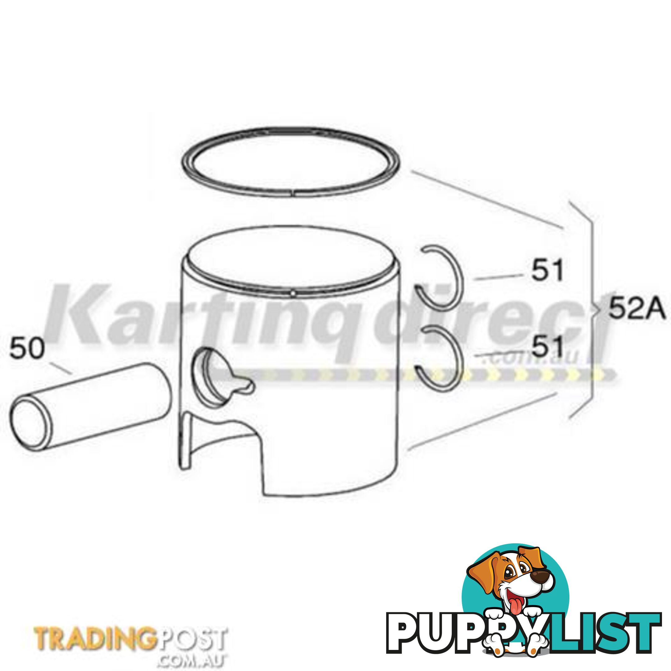 Go Kart X30 54,00 v Complete green PISTON  IAME Part No.: BP-25051-CV - ALL BRAND NEW !!!