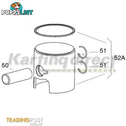 Go Kart X30 54,00 v Complete green PISTON  IAME Part No.: BP-25051-CV - ALL BRAND NEW !!!