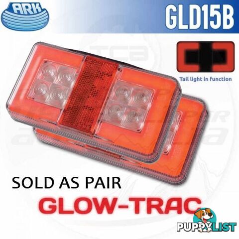 Ark Glow-Trac LED Trailer Rear Tail Light Stop Indicator Reflector GLD15B PAIR