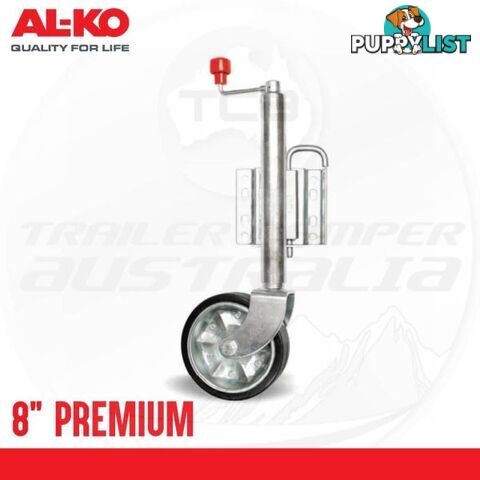 ALKO 8" 627500 Jockey Wheel Vertical Locking Pin Swivel Bracket 500kg Static