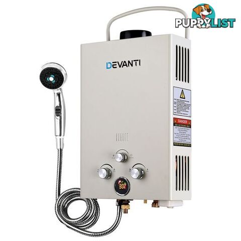 Devanti Portable LPG Gas Hot Water Heater Camp Shower System