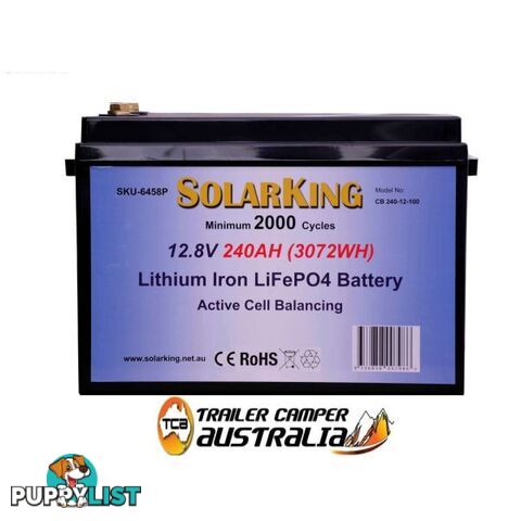 Solarking 240Ah 12V Lithium Battery LiFePo4 100A BMS Prismatic Cell Active Balancing