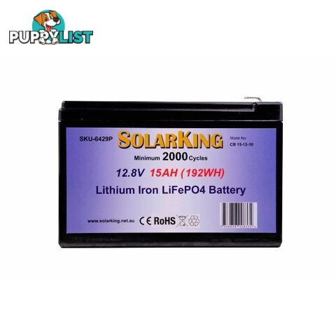 Solarking 15Ah 12V Lithium Battery LiFePo4 Built-in BMS