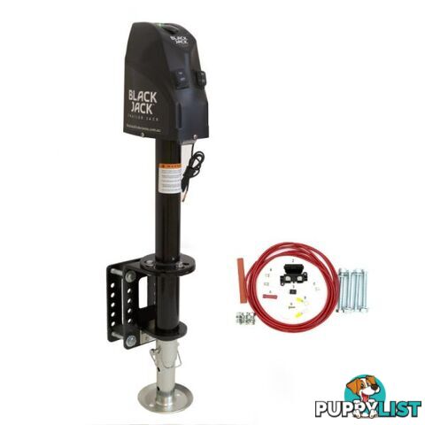 Black Jack 12V Electric Automatic Trailer Jack with Clamp (flip foot and pad)&just connect to an Andersen plug