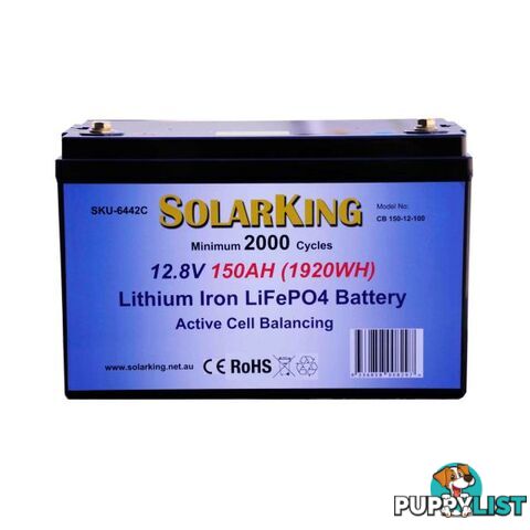 Solarking 150 AH 12 V Lithium Battery LiFePO4 100 A BMS Active Cell Balancing