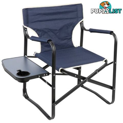 Folding Black Steel Directors Camping Chair