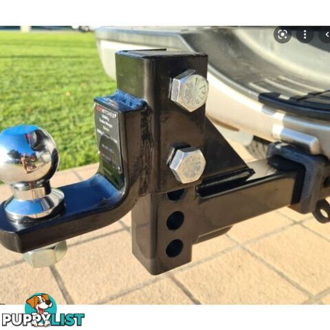 Brutus 3.5T Adjustable Hitch 6" Drop Rise with 50mm Tow Ball & Lock