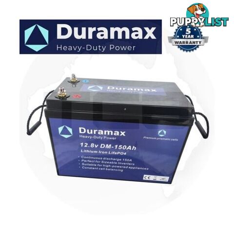 Duramax 150Ah 12V Lithium Battery LiFePo4 150A BMS Active Cell Balancing (Bluetooth)