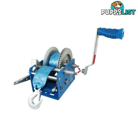 Ark Extra Large 1150kg Boat Trailer Webbing Winch 3 Gear Ratio 12:1 5:1 1:1