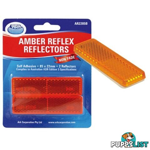 2x Ark Amber self adhesive reflector 22 x 85mm