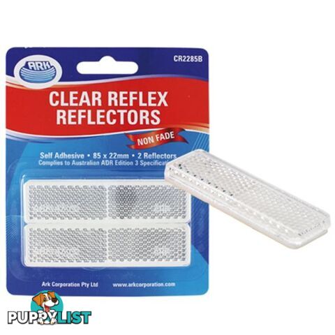 2x Ark Clear self adhesive reflector 22 x 85mm