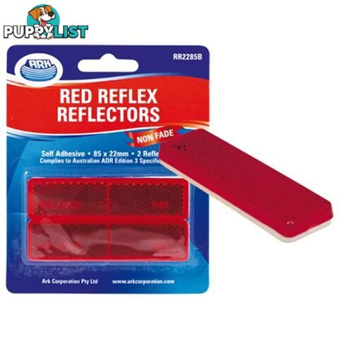 2x Ark Red self adhesive reflector 22 x 85mm