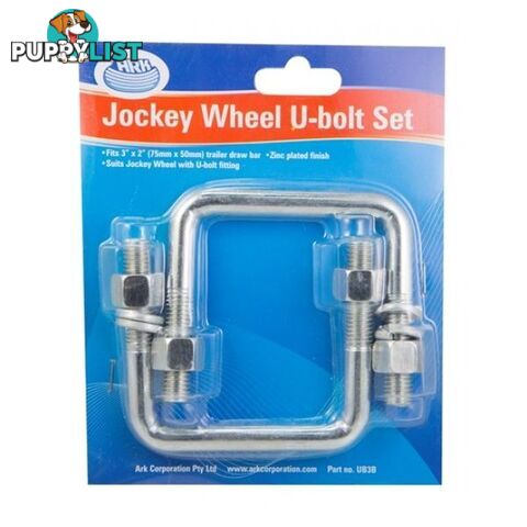 Ark Jockey Wheel U Bolt Set - Swivel, 75 x 50mm