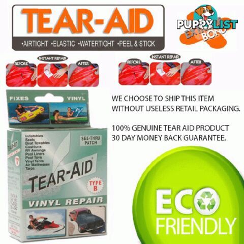 Tear Aid Type B VINYL repair patch kit, Awning, car seat, cushions, pool liner, tents, tarps