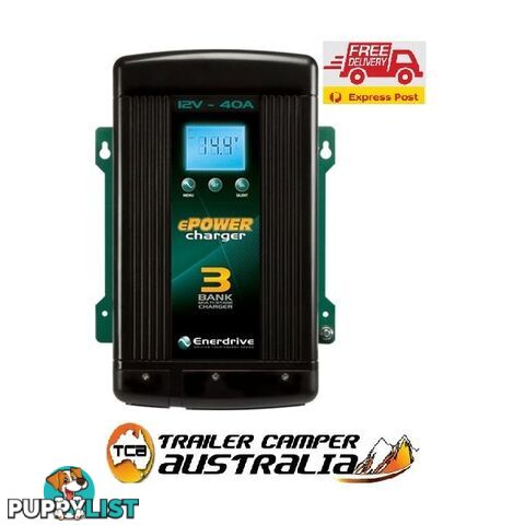 Enerdrive Epower 40A 240V AC - 12V Smart Battery Charger 3 Bank EN31240