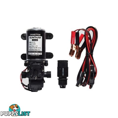 Smarttek 6LPM 12v Water Pump + Power Cable & Alligator Clamps