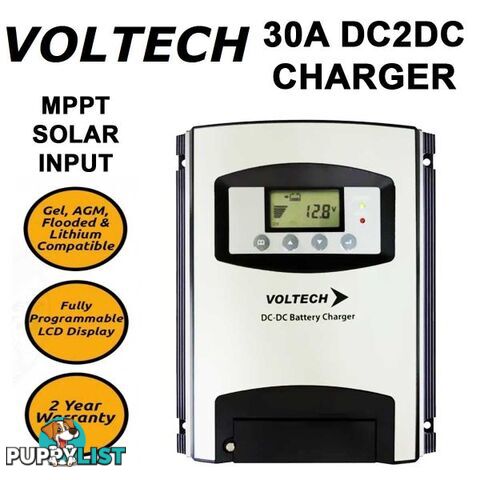 Voltech 30A 12V DC - DC Battery Charger MPPT Solar 10V - 50V