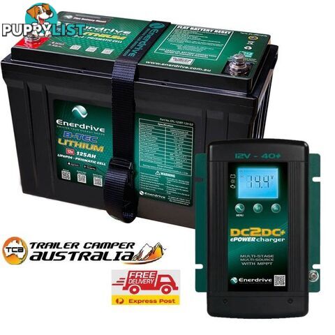 Enerdrive ePOWER B-TEC 12V 125Ah G2 Lithium Battery + DC2DC 40A Charger