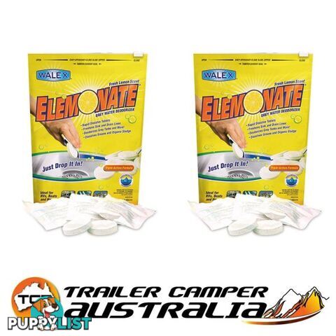 2 X Walex Elemonate Porta Pak Toilet Chemical Sachets