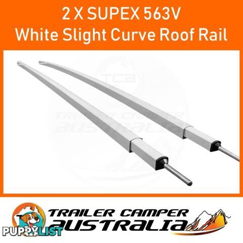 2 x Supex Slight Curve Roof Rail White