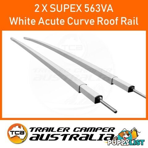 2 x Supex Acute Curve Roof Rail White