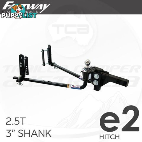 Fastway E2 Round Bar Sway Control WDH Weight Distribution Hitch 2.5T 3" Shank PR94-00-0600