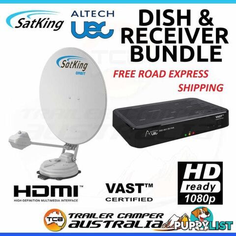 Satking Orbit Fully Automatic Motorised Satellite Dish + Altech UEC DSD5000 Vast TV Receiver