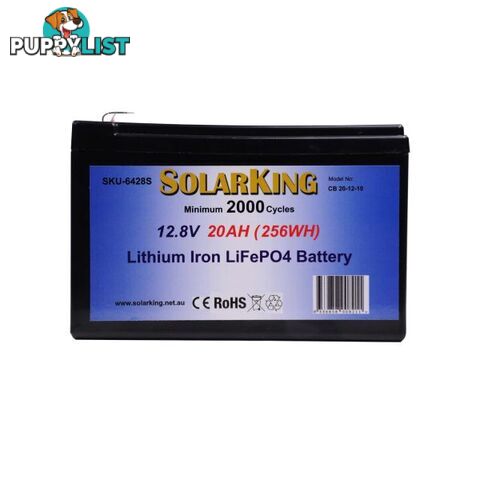 Solarking 20Ah 12V Lithium Iron Battery LiFePo4 CB-20-12-10