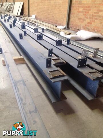 Steel beams, posts, channel, purlins, angle line