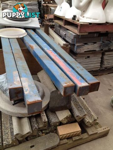 Steel beams, posts, channel, purlins, angle line