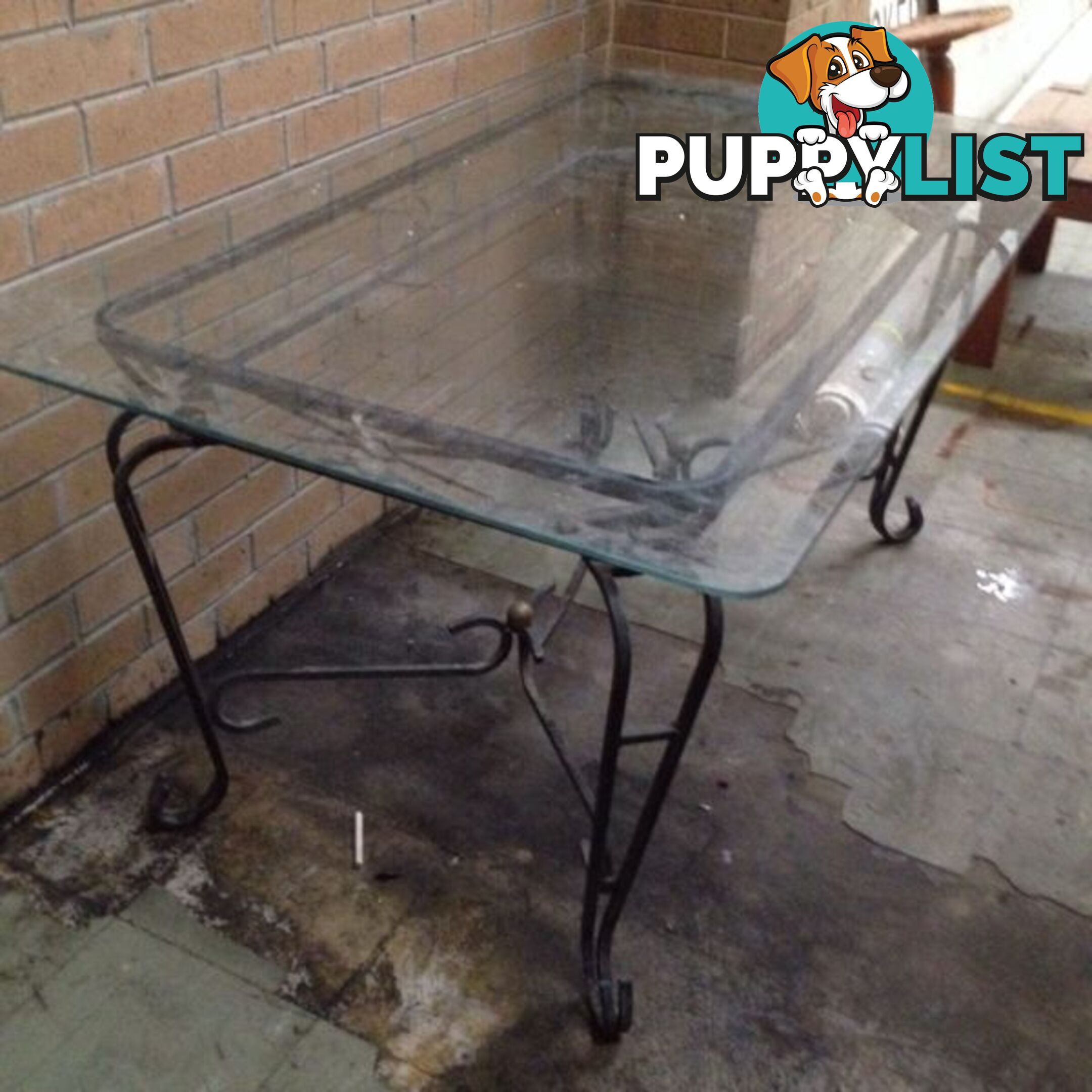 Vintage Glass Top Table