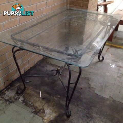 Vintage Glass Top Table