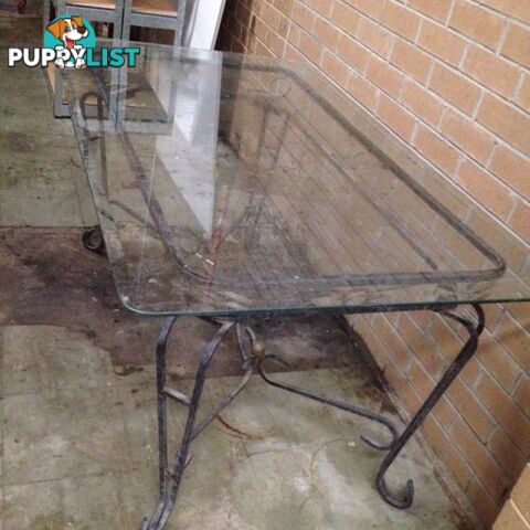 Vintage Glass Top Table