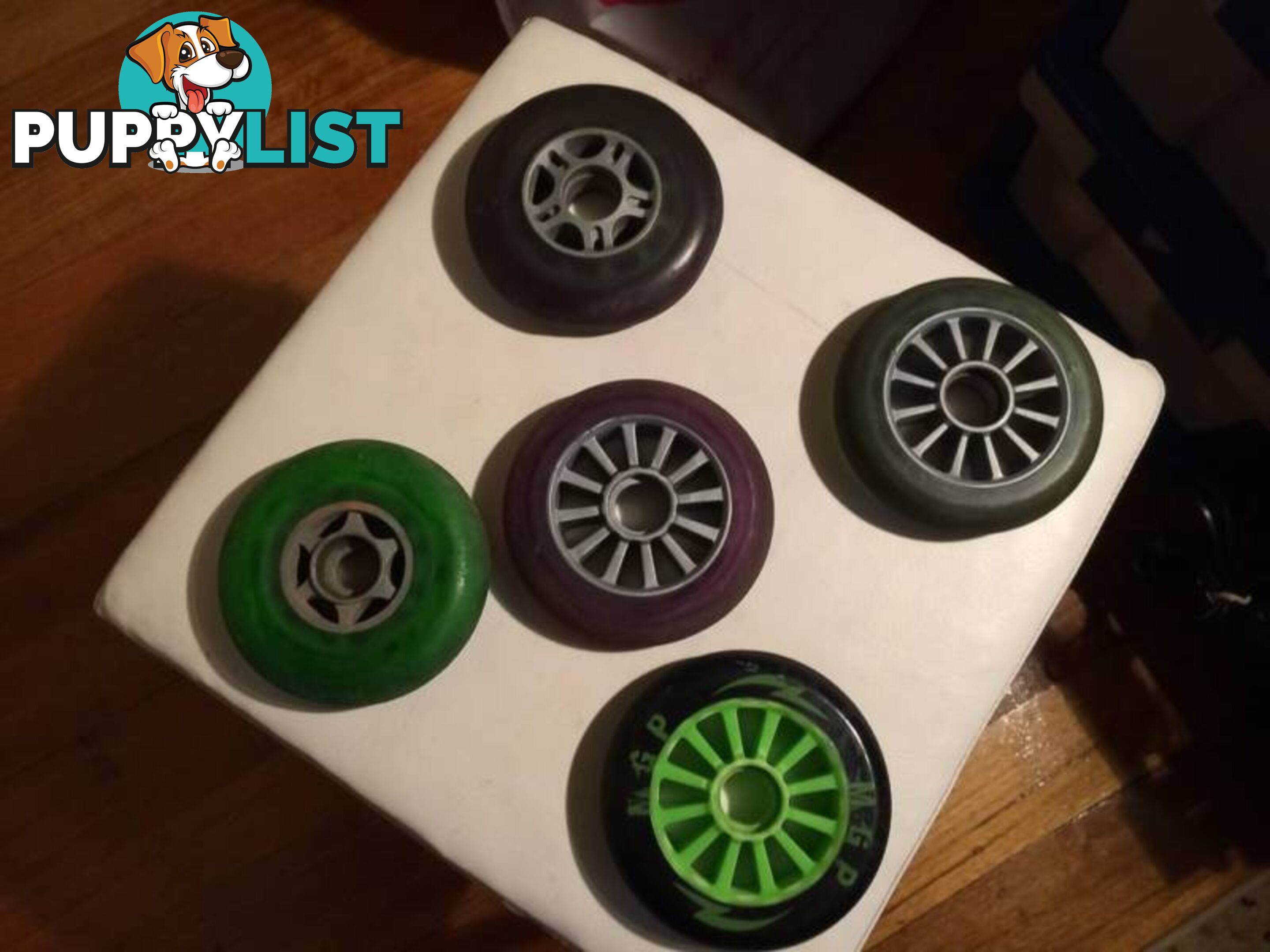 5 X PRO SCOOTER WHEELS IN GOOD CONDITION