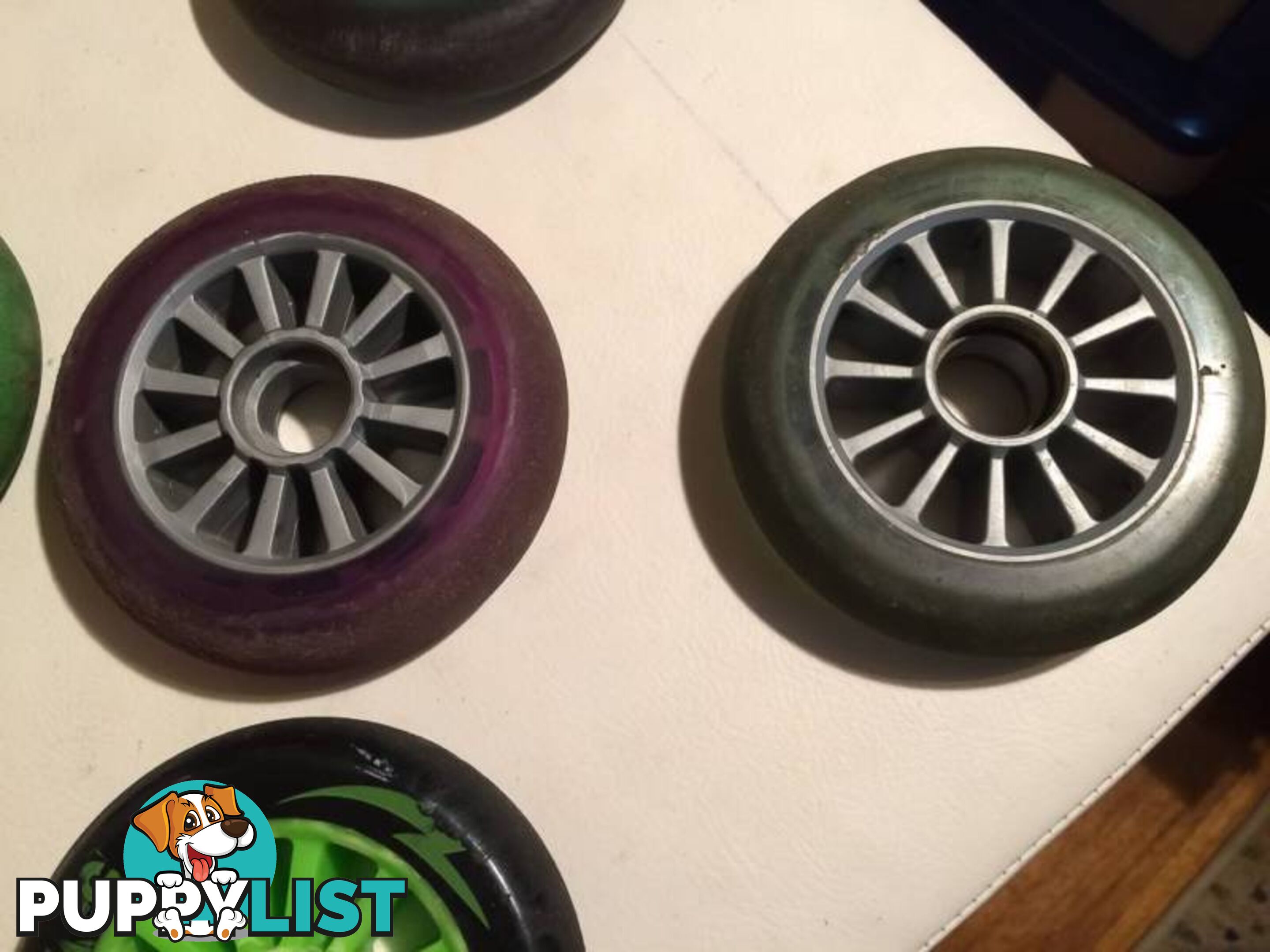 5 X PRO SCOOTER WHEELS IN GOOD CONDITION