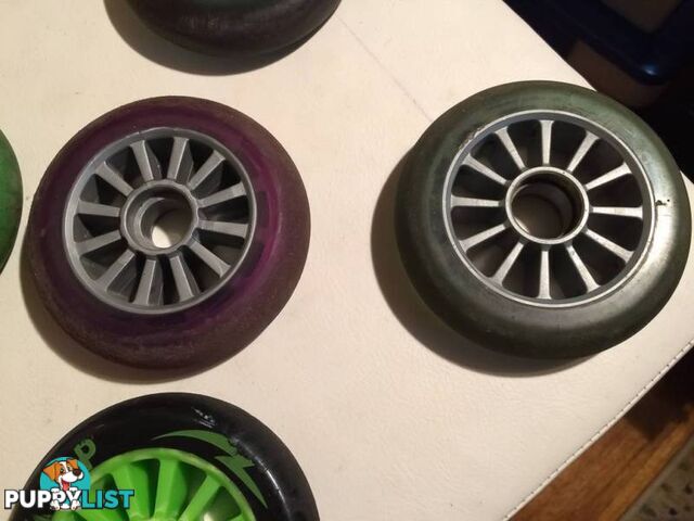 5 X PRO SCOOTER WHEELS IN GOOD CONDITION