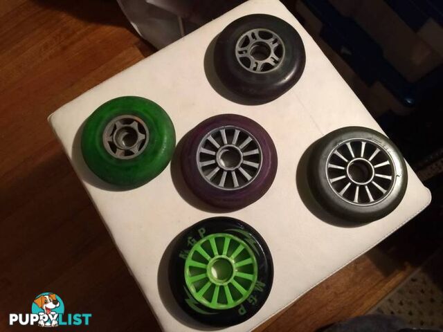 5 X PRO SCOOTER WHEELS IN GOOD CONDITION