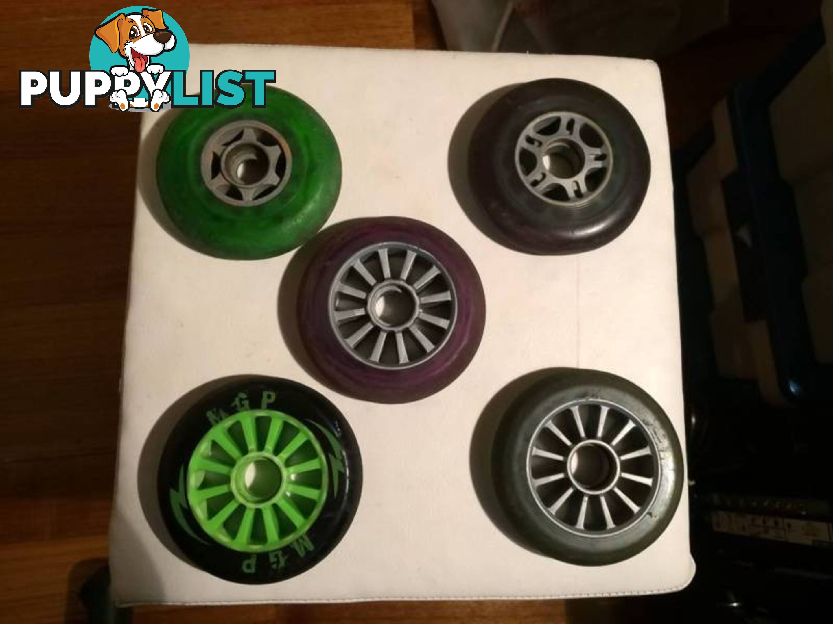 5 X PRO SCOOTER WHEELS IN GOOD CONDITION