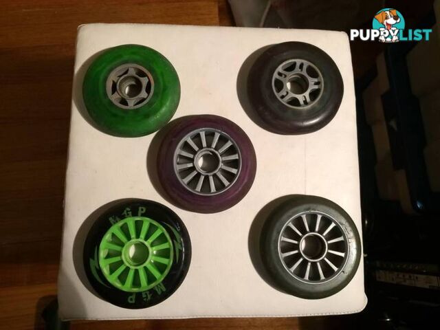 5 X PRO SCOOTER WHEELS IN GOOD CONDITION