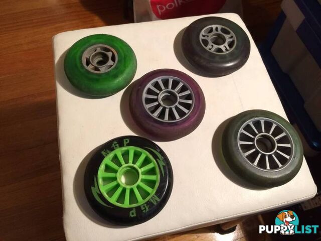 5 X PRO SCOOTER WHEELS IN GOOD CONDITION