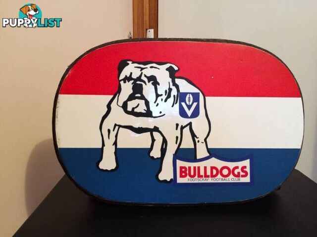 RARE VFL FOOTSCRAY BULLDOGS WOODEN PLAQUE