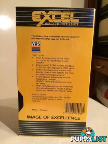 BRAND NEW UNOPENED EXCEL VHS VIDEO HEAD CLEANER