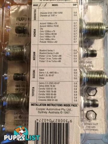 CHAMPION N11YC X 4 SPARK PLUGS TO SUIT 1980'S JAP CARS