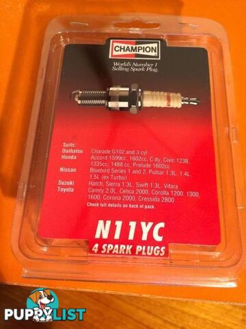 CHAMPION N11YC X 4 SPARK PLUGS TO SUIT 1980'S JAP CARS