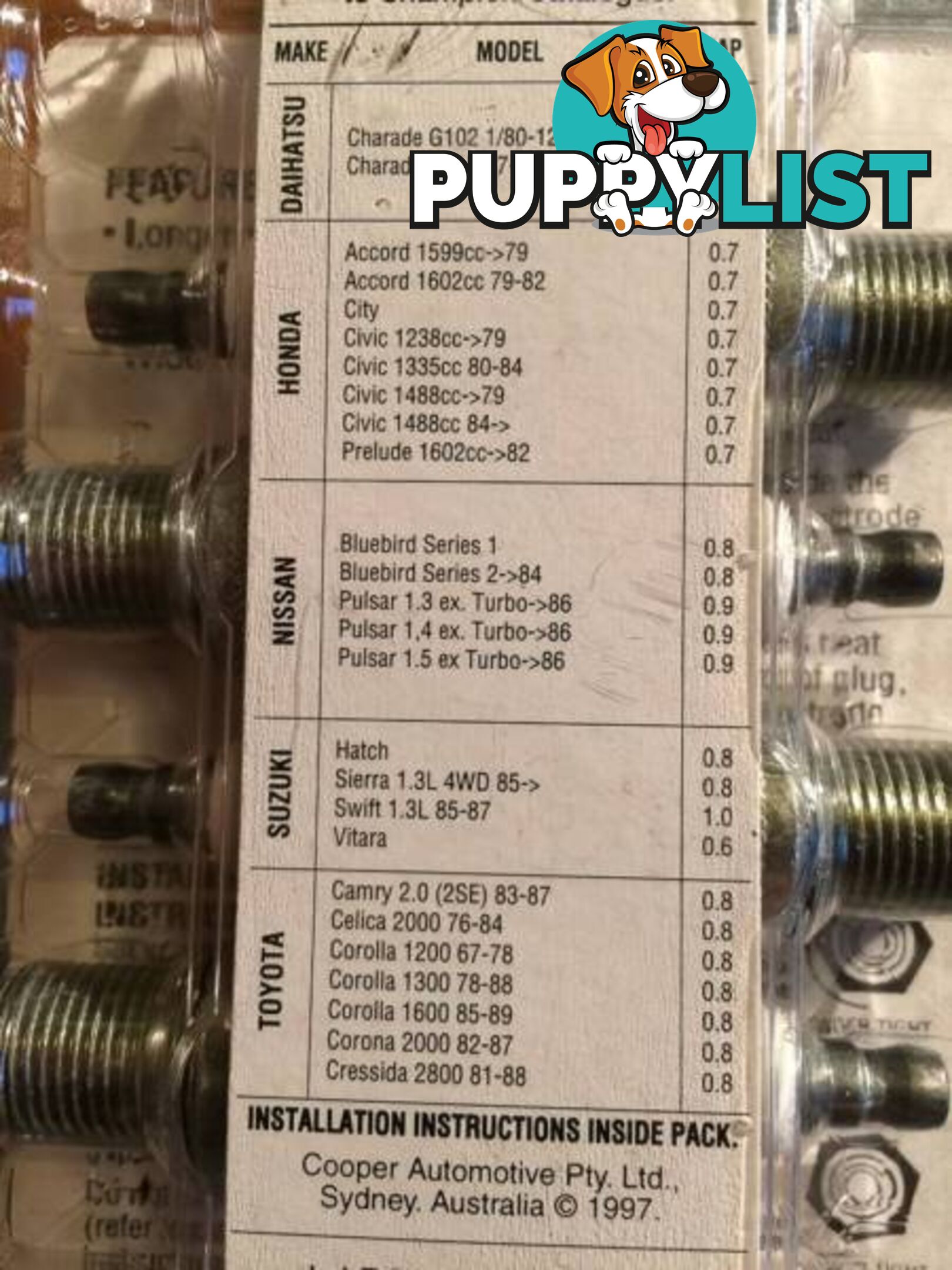 CHAMPION N11YC X 4 SPARK PLUGS TO SUIT 1980'S JAP CARS