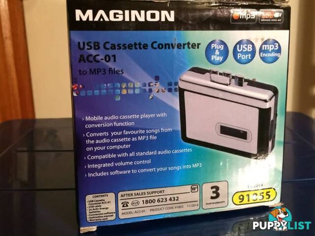 BRAND NEW MAGINON USB CASSETTE CONVERTER TO MP3 FILES